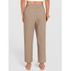 image:imageANRABESS Womens Capri Pants 2026 Summer Casual Elastic High Waisted Lounge Cropped Tapered Ankle Beach Trousers Work OutfitsKhaki