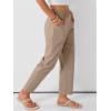 image:imageANRABESS Womens Capri Pants 2026 Summer Casual Elastic High Waisted Lounge Cropped Tapered Ankle Beach Trousers Work OutfitsKhaki