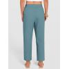 image:imageANRABESS Womens Capri Pants 2026 Summer Casual Elastic High Waisted Lounge Cropped Tapered Ankle Beach Trousers Work OutfitsLake Bule