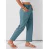 image:imageANRABESS Womens Capri Pants 2026 Summer Casual Elastic High Waisted Lounge Cropped Tapered Ankle Beach Trousers Work OutfitsLake Bule