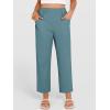 image:imageANRABESS Womens Capri Pants 2026 Summer Casual Elastic High Waisted Lounge Cropped Tapered Ankle Beach Trousers Work OutfitsLake Bule