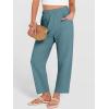 image:imageANRABESS Womens Capri Pants 2026 Summer Casual Elastic High Waisted Lounge Cropped Tapered Ankle Beach Trousers Work OutfitsLake Bule