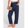 image:imageANRABESS Womens Capri Pants 2026 Summer Casual Elastic High Waisted Lounge Cropped Tapered Ankle Beach Trousers Work OutfitsNavy Blue
