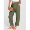 image:imageANRABESS Womens Capri Pants 2026 Summer Casual Elastic High Waisted Lounge Cropped Tapered Ankle Beach Trousers Work OutfitsOlive Green