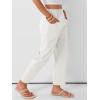 image:imageANRABESS Womens Capri Pants 2026 Summer Casual Elastic High Waisted Lounge Cropped Tapered Ankle Beach Trousers Work OutfitsWhite