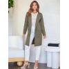 image:imageANRABESS Womens Cardigan Sweater Open Front Knit Long Coatigan Dressy Casual Jacket Coat 2025 Fall Outfits Classy ClothesOlive Green