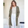 image:imageANRABESS Womens Cardigan Sweater Open Front Knit Long Coatigan Dressy Casual Jacket Coat 2025 Fall Outfits Classy ClothesOlive Green