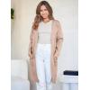 image:imageANRABESS Womens Cardigan Sweater Open Front Knit Long Coatigan Dressy Casual Jacket Coat 2025 Fall Outfits Classy ClothesPeachy Khaki