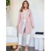image:imageANRABESS Womens Cardigan Sweater Open Front Knit Long Coatigan Dressy Casual Jacket Coat 2025 Fall Outfits Classy ClothesPink