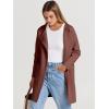 image:imageANRABESS Womens Cardigan Sweater Open Front Knit Long Coatigan Dressy Casual Jacket Coat 2025 Fall Outfits Classy ClothesRed Brown