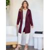 image:imageANRABESS Womens Cardigan Sweater Open Front Knit Long Coatigan Dressy Casual Jacket Coat 2025 Fall Outfits Classy ClothesWine Red