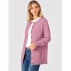 image:imageANRABESS Womens Cardigans 2026 Fall Dressy Casual Long Sleeve Crewneck Button Down Open Front Soft Knit Cardigan SweatersCoral Pink