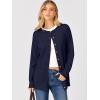 image:imageANRABESS Womens Cardigans 2026 Fall Dressy Casual Long Sleeve Crewneck Button Down Open Front Soft Knit Cardigan SweatersNavy Blue