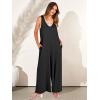 image:imageANRABESS Womens Casual Summer Loose Jumpsuits Sleeveless Tank V Neck Wide Leg Long Pant Rompers Baggy Jumper with PocketsBlack