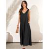 image:imageANRABESS Womens Casual Summer Loose Jumpsuits Sleeveless Tank V Neck Wide Leg Long Pant Rompers Baggy Jumper with PocketsBlack