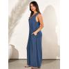 image:imageANRABESS Womens Casual Summer Loose Jumpsuits Sleeveless Tank V Neck Wide Leg Long Pant Rompers Baggy Jumper with PocketsDark Blue