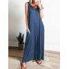 image:imageANRABESS Womens Casual Summer Loose Jumpsuits Sleeveless Tank V Neck Wide Leg Long Pant Rompers Baggy Jumper with PocketsDark Blue