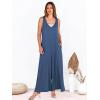 image:imageANRABESS Womens Casual Summer Loose Jumpsuits Sleeveless Tank V Neck Wide Leg Long Pant Rompers Baggy Jumper with PocketsDark Blue