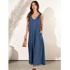 image:imageANRABESS Womens Casual Summer Loose Jumpsuits Sleeveless Tank V Neck Wide Leg Long Pant Rompers Baggy Jumper with PocketsDark Blue