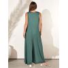 image:imageANRABESS Womens Casual Summer Loose Jumpsuits Sleeveless Tank V Neck Wide Leg Long Pant Rompers Baggy Jumper with PocketsGreen