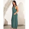 image:imageANRABESS Womens Casual Summer Loose Jumpsuits Sleeveless Tank V Neck Wide Leg Long Pant Rompers Baggy Jumper with PocketsGreen