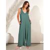 image:imageANRABESS Womens Casual Summer Loose Jumpsuits Sleeveless Tank V Neck Wide Leg Long Pant Rompers Baggy Jumper with PocketsGreen