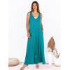 image:imageANRABESS Womens Casual Summer Loose Jumpsuits Sleeveless Tank V Neck Wide Leg Long Pant Rompers Baggy Jumper with PocketsLake Green