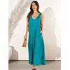 image:imageANRABESS Womens Casual Summer Loose Jumpsuits Sleeveless Tank V Neck Wide Leg Long Pant Rompers Baggy Jumper with PocketsLake Green