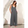 image:imageANRABESS Womens Casual Summer Loose Jumpsuits Sleeveless Tank V Neck Wide Leg Long Pant Rompers Baggy Jumper with PocketsLight Grey