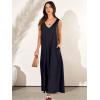 image:imageANRABESS Womens Casual Summer Loose Jumpsuits Sleeveless Tank V Neck Wide Leg Long Pant Rompers Baggy Jumper with PocketsNavy Blue