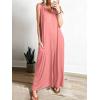 image:imageANRABESS Womens Casual Summer Loose Jumpsuits Sleeveless Tank V Neck Wide Leg Long Pant Rompers Baggy Jumper with PocketsPink