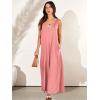 image:imageANRABESS Womens Casual Summer Loose Jumpsuits Sleeveless Tank V Neck Wide Leg Long Pant Rompers Baggy Jumper with PocketsPink