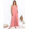 image:imageANRABESS Womens Casual Summer Loose Jumpsuits Sleeveless Tank V Neck Wide Leg Long Pant Rompers Baggy Jumper with PocketsPink