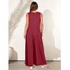 image:imageANRABESS Womens Casual Summer Loose Jumpsuits Sleeveless Tank V Neck Wide Leg Long Pant Rompers Baggy Jumper with PocketsWine Red