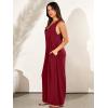 image:imageANRABESS Womens Casual Summer Loose Jumpsuits Sleeveless Tank V Neck Wide Leg Long Pant Rompers Baggy Jumper with PocketsWine Red