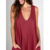 image:imageANRABESS Womens Casual Summer Loose Jumpsuits Sleeveless Tank V Neck Wide Leg Long Pant Rompers Baggy Jumper with PocketsWine Red