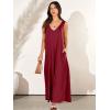 image:imageANRABESS Womens Casual Summer Loose Jumpsuits Sleeveless Tank V Neck Wide Leg Long Pant Rompers Baggy Jumper with PocketsWine Red
