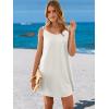 image:imageANRABESS Womens Cover Up 2026 Beach Vacation Tank Dress Eyelet Spaghetti Strap Bathing Suit Summer Swimsuits Mini SundressBeige