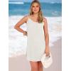 image:imageANRABESS Womens Cover Up 2026 Beach Vacation Tank Dress Eyelet Spaghetti Strap Bathing Suit Summer Swimsuits Mini SundressBeige