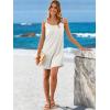 image:imageANRABESS Womens Cover Up 2026 Beach Vacation Tank Dress Eyelet Spaghetti Strap Bathing Suit Summer Swimsuits Mini SundressBeige
