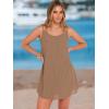 image:imageANRABESS Womens Cover Up 2026 Beach Vacation Tank Dress Eyelet Spaghetti Strap Bathing Suit Summer Swimsuits Mini SundressCamel
