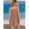 image:imageANRABESS Womens Cover Up 2026 Beach Vacation Tank Dress Eyelet Spaghetti Strap Bathing Suit Summer Swimsuits Mini SundressCamel