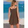 image:imageANRABESS Womens Cover Up 2026 Beach Vacation Tank Dress Eyelet Spaghetti Strap Bathing Suit Summer Swimsuits Mini SundressCoffee