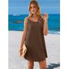 image:imageANRABESS Womens Cover Up 2026 Beach Vacation Tank Dress Eyelet Spaghetti Strap Bathing Suit Summer Swimsuits Mini SundressCoffee