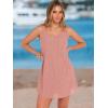 image:imageANRABESS Womens Cover Up 2026 Beach Vacation Tank Dress Eyelet Spaghetti Strap Bathing Suit Summer Swimsuits Mini SundressCoral