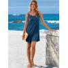 image:imageANRABESS Womens Cover Up 2026 Beach Vacation Tank Dress Eyelet Spaghetti Strap Bathing Suit Summer Swimsuits Mini SundressDark Blue