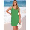 image:imageANRABESS Womens Cover Up 2026 Beach Vacation Tank Dress Eyelet Spaghetti Strap Bathing Suit Summer Swimsuits Mini SundressGreen