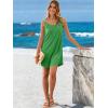 image:imageANRABESS Womens Cover Up 2026 Beach Vacation Tank Dress Eyelet Spaghetti Strap Bathing Suit Summer Swimsuits Mini SundressGreen