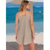 image:imageANRABESS Womens Cover Up 2026 Beach Vacation Tank Dress Eyelet Spaghetti Strap Bathing Suit Summer Swimsuits Mini SundressKhaki