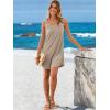 image:imageANRABESS Womens Cover Up 2026 Beach Vacation Tank Dress Eyelet Spaghetti Strap Bathing Suit Summer Swimsuits Mini SundressKhaki